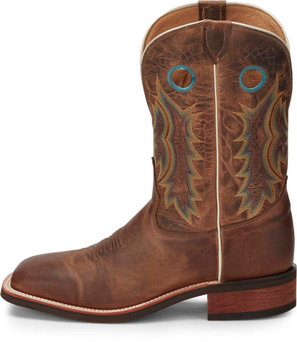 Tony Lama Creedance Square Toe Cowhide Mens Brown Wide Cowboy Western Boots