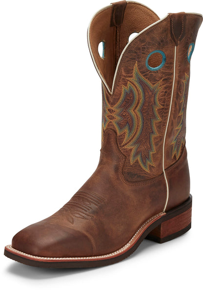 Tony Lama Creedance Square Toe Cowhide Mens Brown Wide Cowboy Western Boots