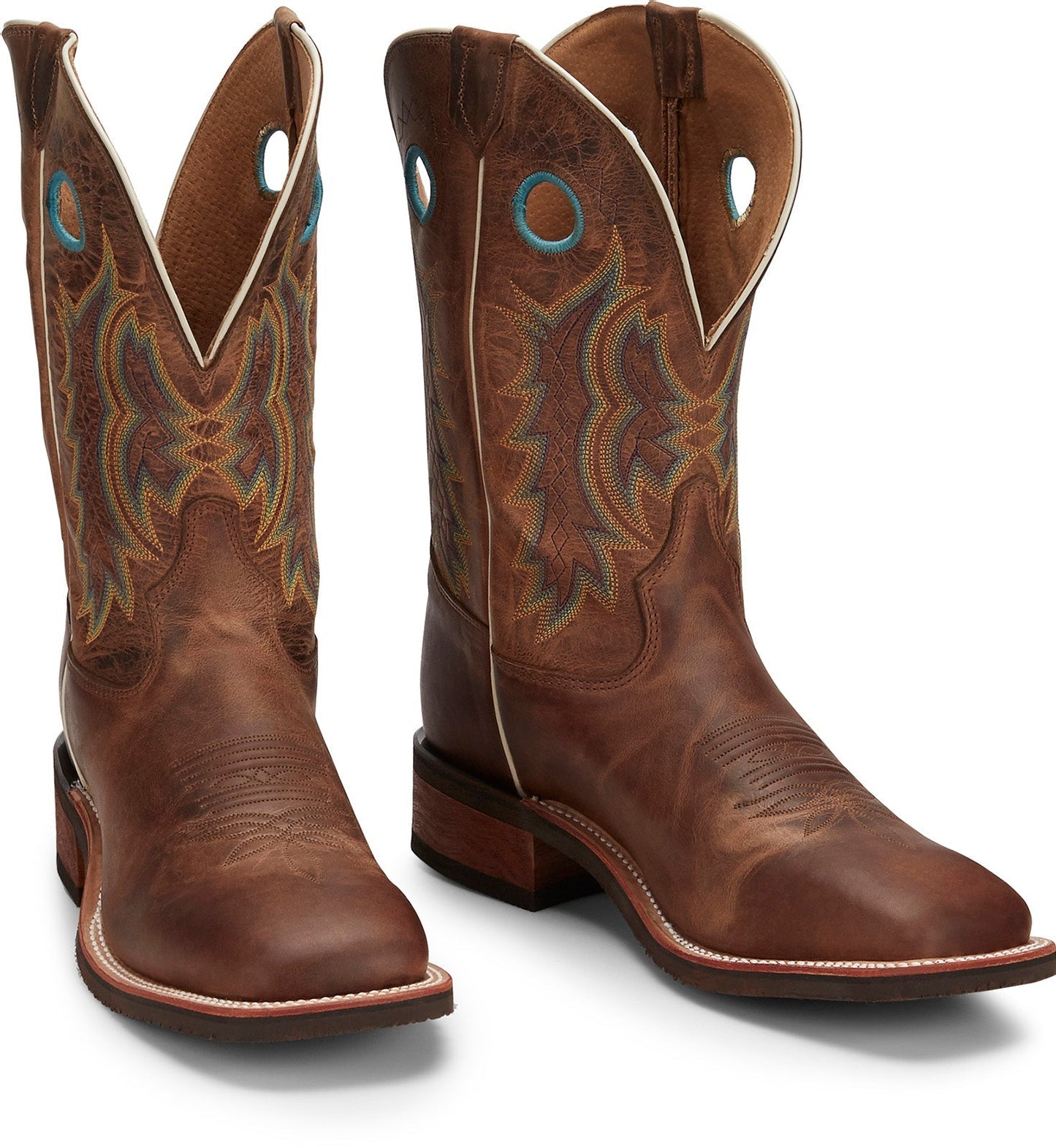 Tony Lama Creedance Square Toe Cowhide Mens Brown Wide Cowboy Western Boots