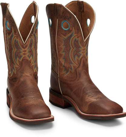 Tony Lama Creedance Square Toe Cowhide Mens Brown Wide Cowboy Western Boots