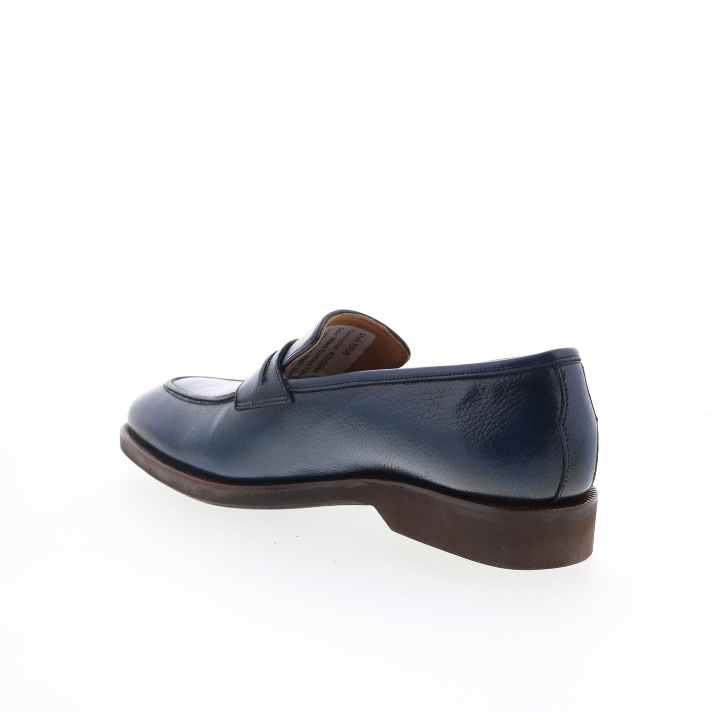 Pastori by Di Bianco Titus Mens Blue Leather Loafers & Slip Ons Penny Shoes