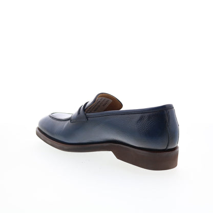 Pastori by Di Bianco Titus Mens Blue Leather Loafers & Slip Ons Penny Shoes