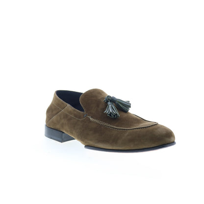 Di Bianco Trani Mens Brown Suede Slip On Loafers & Slip Ons Casual Shoes