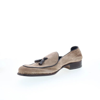 Di Bianco Vomero Mens Beige Suede Slip On Loafers & Slip Ons Casual Shoes