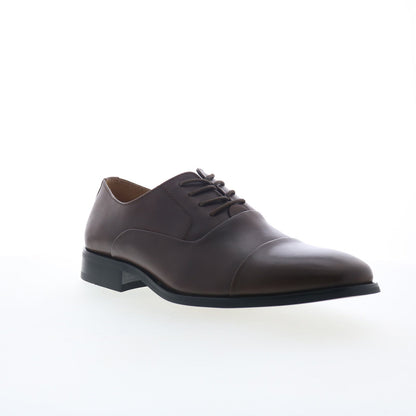 La Milano A591 Mens Brown Leather Lace Up Oxfords & Lace Ups Cap Toe Shoes