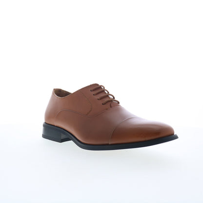 La Milano A591 Mens Brown Leather Lace Up Oxfords & Lace Ups Cap Toe Shoes