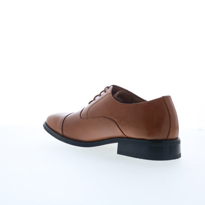 La Milano A591 Mens Brown Leather Lace Up Oxfords & Lace Ups Cap Toe Shoes