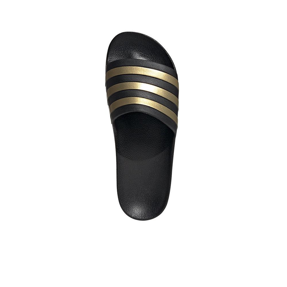 Adilette Aqua Men's Slides :Black | Gold Metallic