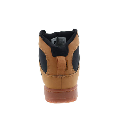 DC Pure High-Top Water Resistant Boot Mens Brown Skate Sneakers Shoes