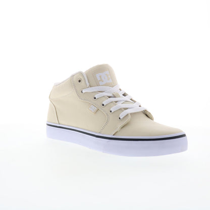 DC Anvil Mid ADYS300788-CRE Mens Beige Canvas Skate Inspired Sneakers Shoes