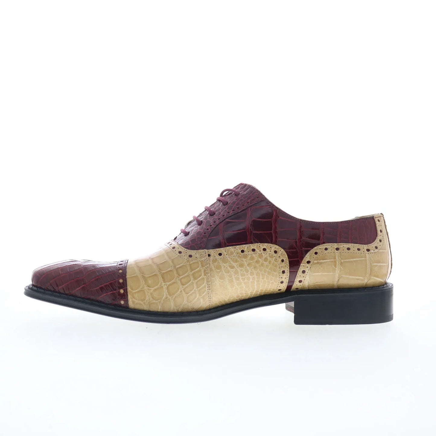Ferrini Alligator 203 528 Mens Burgundy Oxfords & Lace Ups Cap Toe Shoes