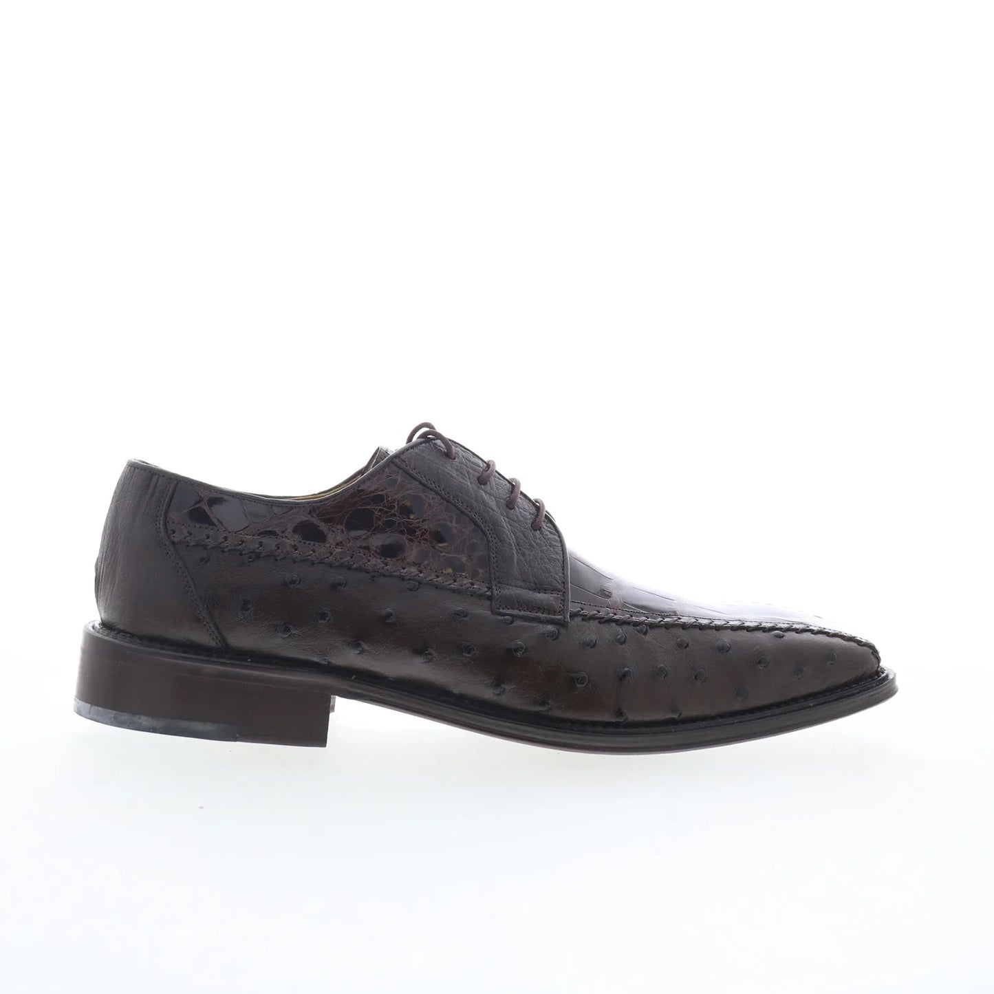 Ferrini Alligator Ostrich 3747 Mens Brown Oxfords & Lace Ups Casual Shoes