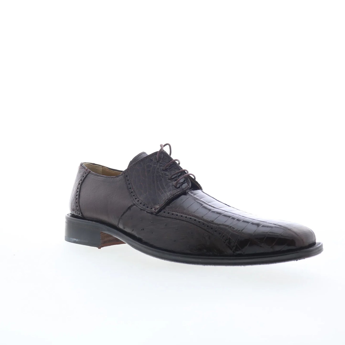 Ferrini Belly Alligator Ostrich 4012 082 Mens Brown Oxfords Casual Shoes