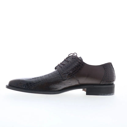 Ferrini Belly Alligator Ostrich 4012 082 Mens Brown Oxfords Casual Shoes