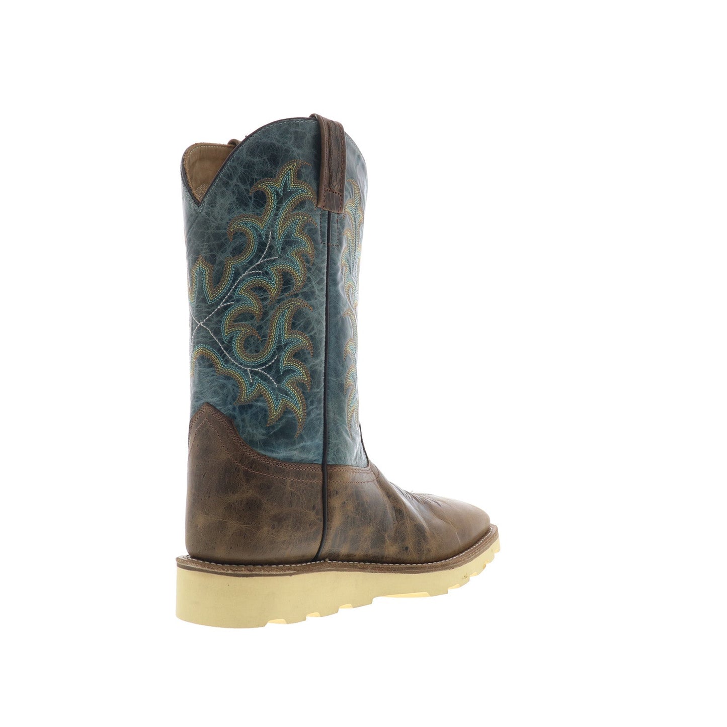 Jama Old West BSM1901 Mens Brown Wide Leather Slip On Cowboy Western Boots