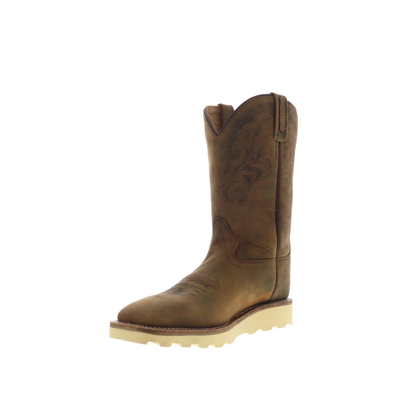 Jama Old West BSM1904 Mens Brown Nubuck Slip On Cowboy Western Boots