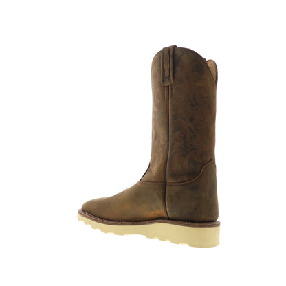 Jama Old West BSM1904 Mens Brown Nubuck Slip On Cowboy Western Boots