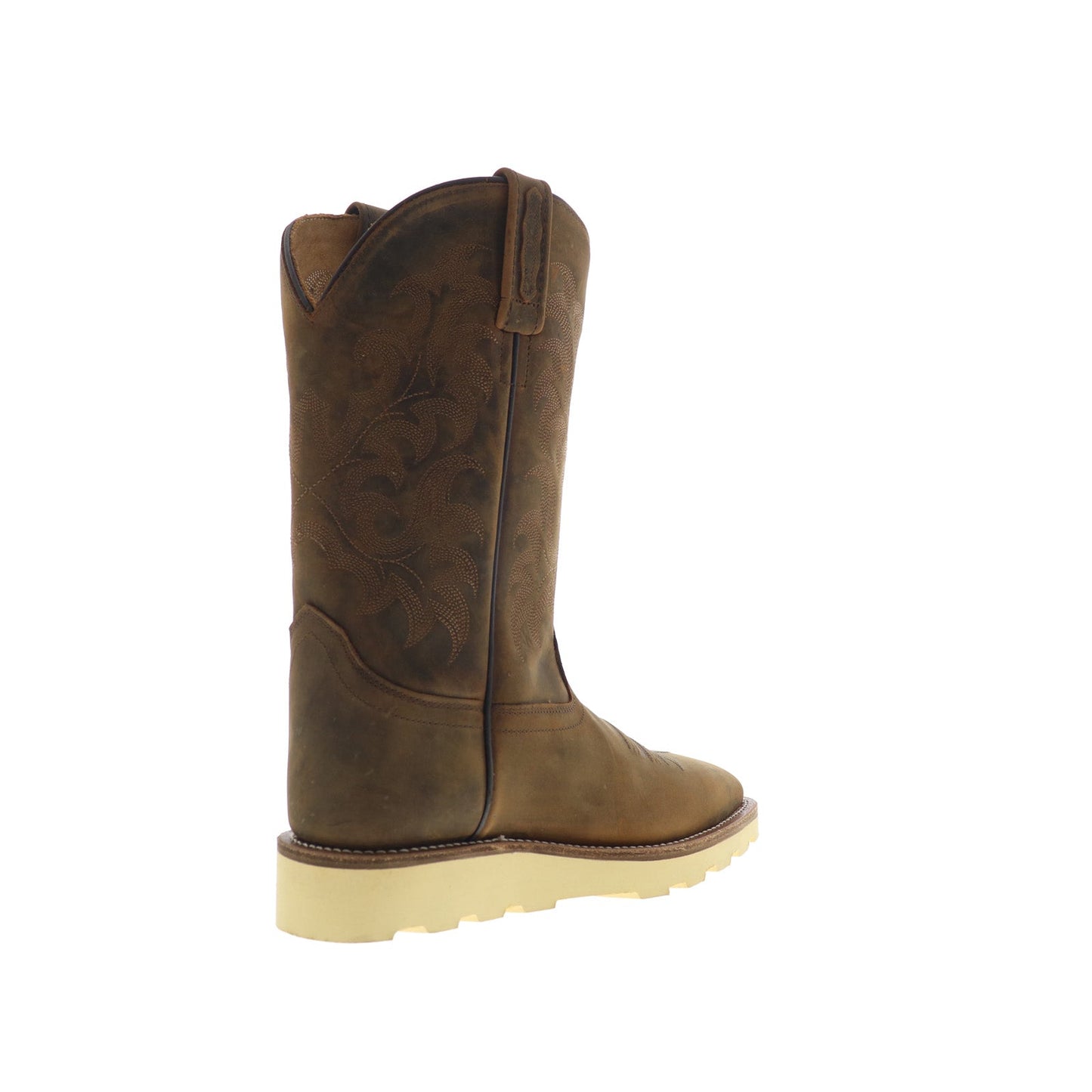 Jama Old West BSM1904 Mens Brown Nubuck Slip On Cowboy Western Boots