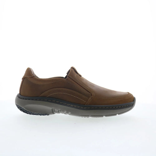 Clarks Pro Lace Mens Brown Wide Loafers & Slip Ons Casual Shoes