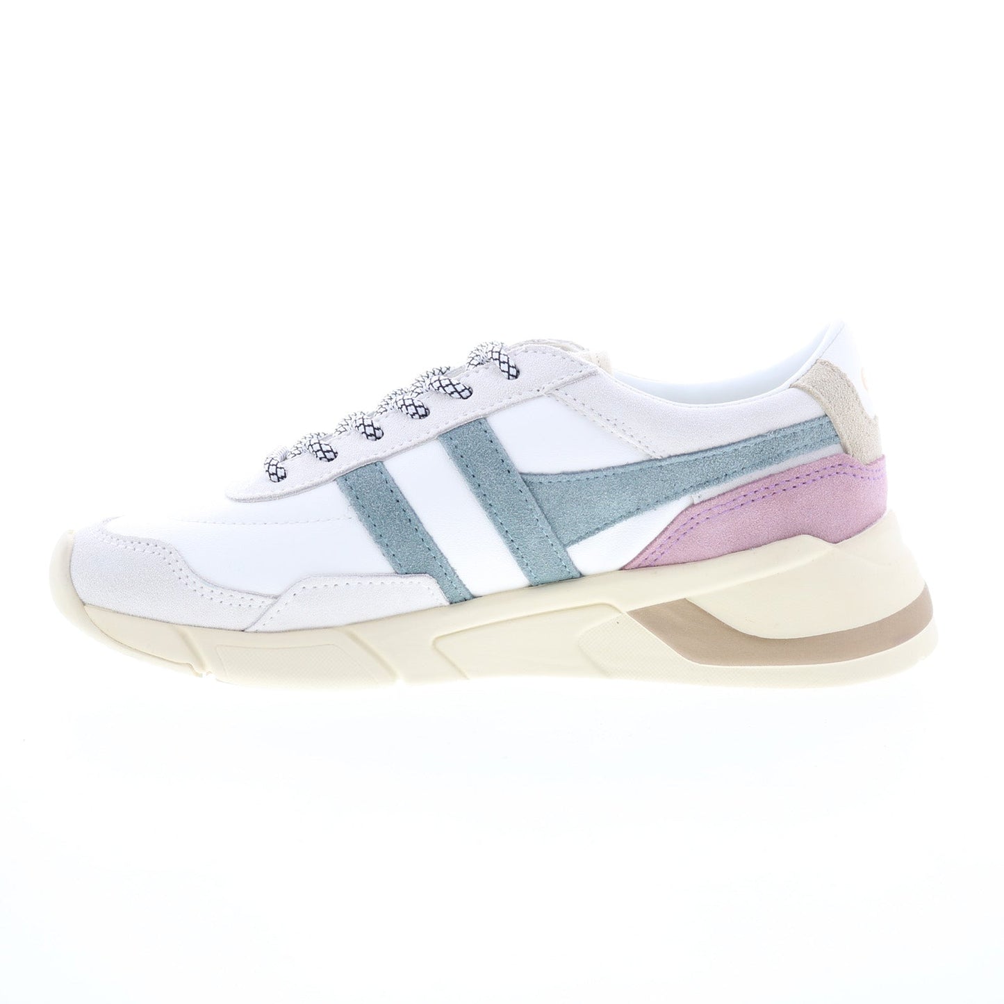 Gola Eclipse Pure CLB400 Womens White Suede Lace Up Lifestyle Sneakers Shoes