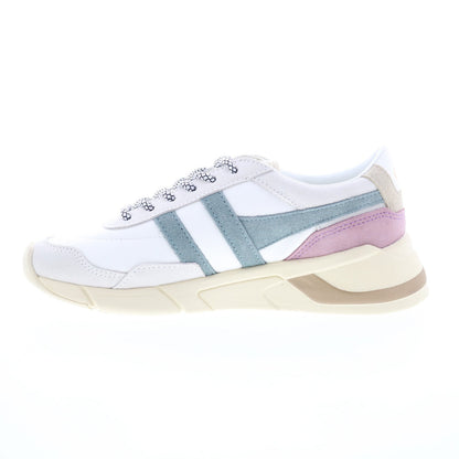 Gola Eclipse Pure CLB400 Womens White Suede Lace Up Lifestyle Sneakers Shoes