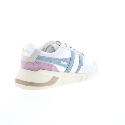 Gola Eclipse Pure CLB400 Womens White Suede Lace Up Lifestyle Sneakers Shoes
