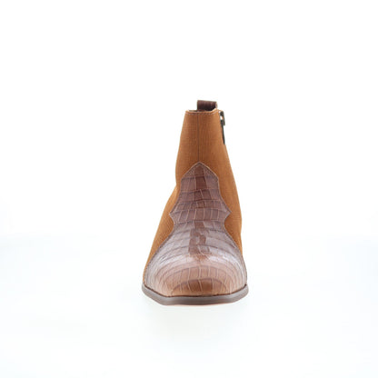 Dingo Dunn Ankle Boot DI-222 Mens Brown Leather Zipper Ankle Boots