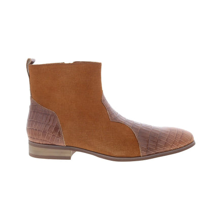 Dingo Dunn Ankle Boot DI-222 Mens Brown Leather Zipper Ankle Boots