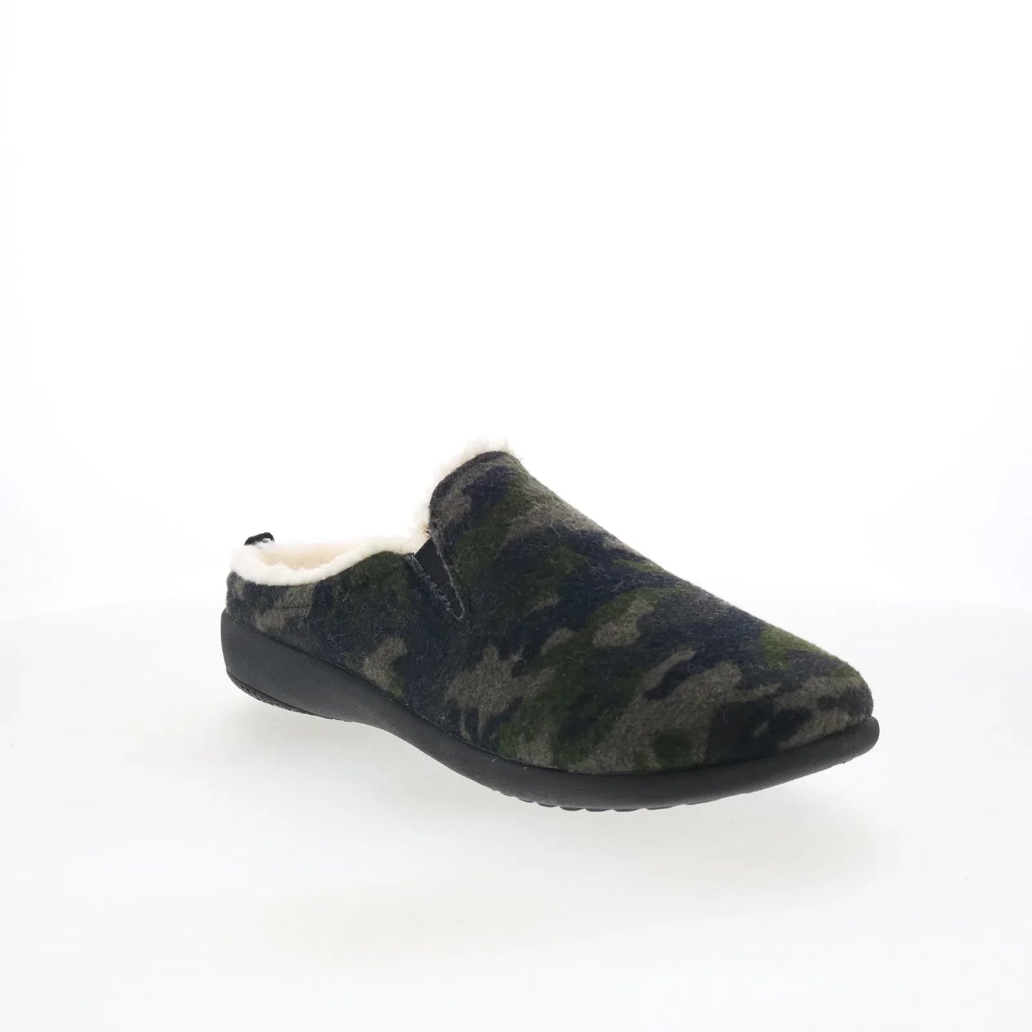 Spenco Dundee Wool SP2003OCM Mens Green Suede Slip On Clogs Slippers Shoes