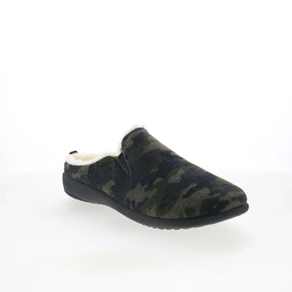 Spenco Dundee Wool SP2003OCM Mens Green Suede Slip On Clogs Slippers Shoes