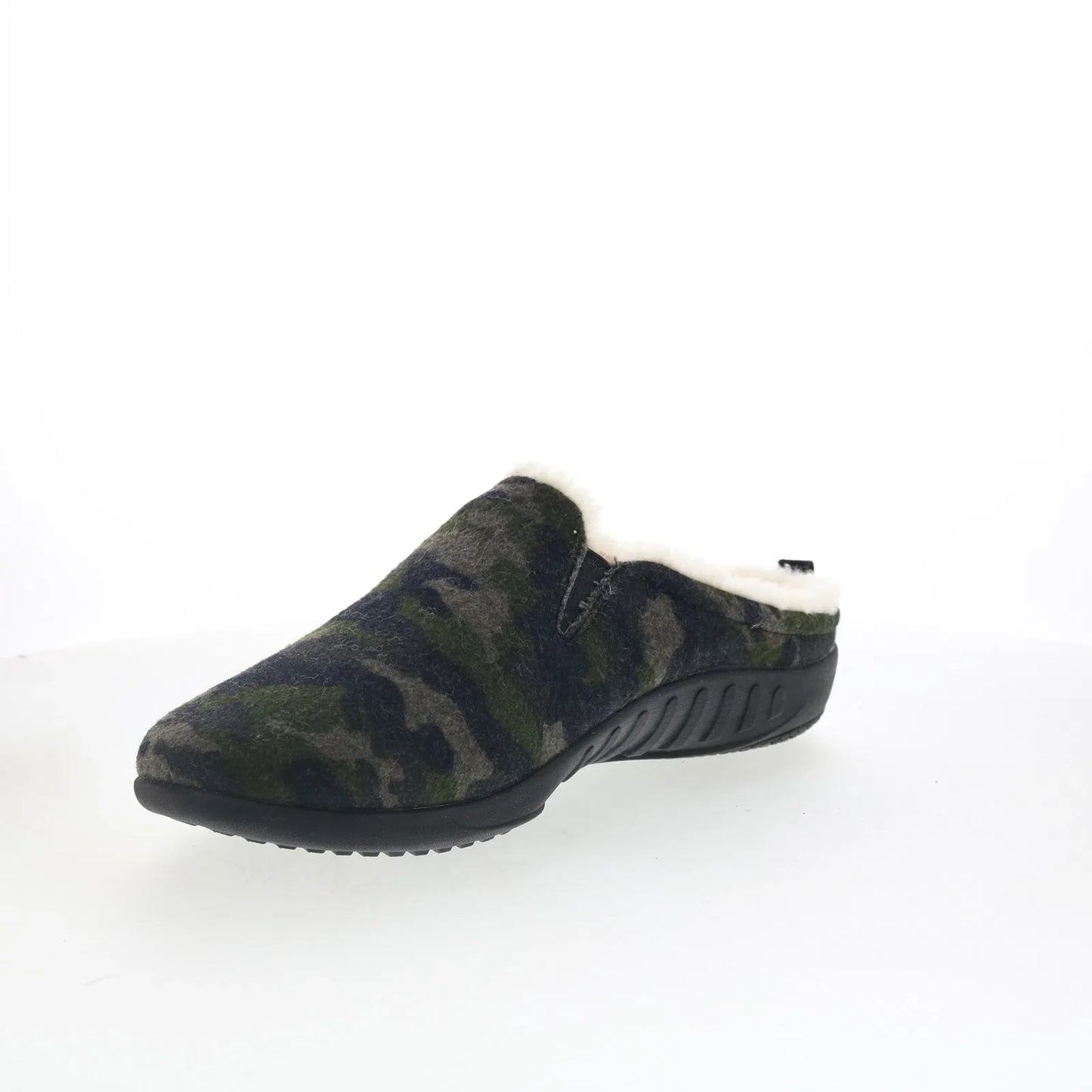 Spenco Dundee Wool SP2003OCM Mens Green Suede Slip On Clogs Slippers Shoes