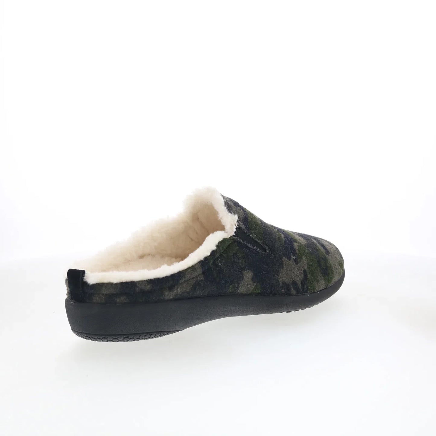 Spenco Dundee Wool SP2003OCM Mens Green Suede Slip On Clogs Slippers Shoes
