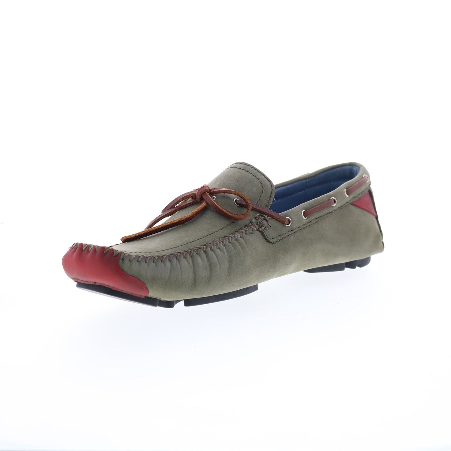 Robert Zur Frisco Mens Green Nubuck Slip On Loafers & Slip Ons Boat Shoes