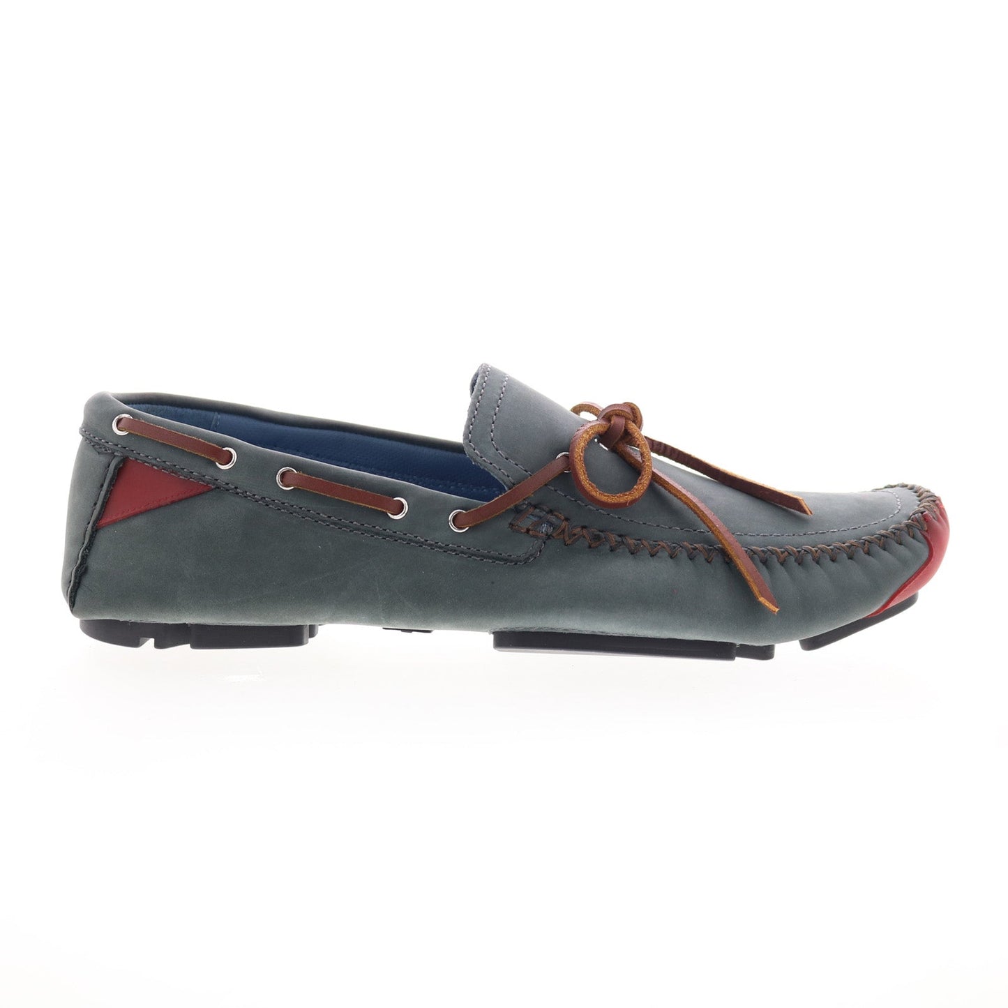 Robert Zur Frisco Mens Gray Nubuck Lace Up Loafers & Slip Ons Boat Shoes