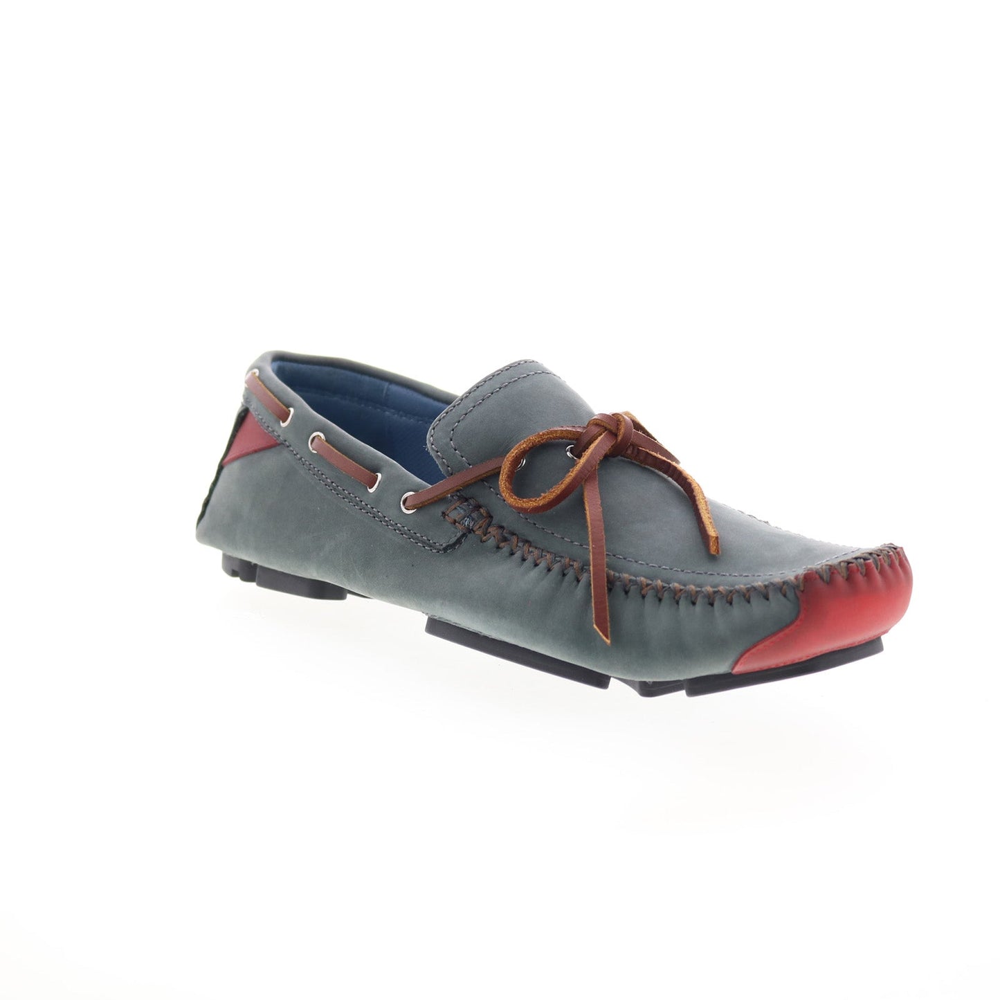 Robert Zur Frisco Mens Gray Nubuck Lace Up Loafers & Slip Ons Boat Shoes