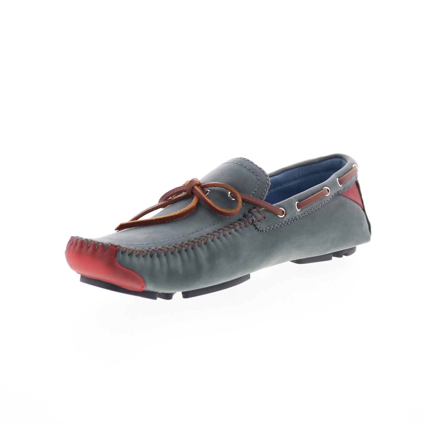 Robert Zur Frisco Mens Gray Nubuck Lace Up Loafers & Slip Ons Boat Shoes