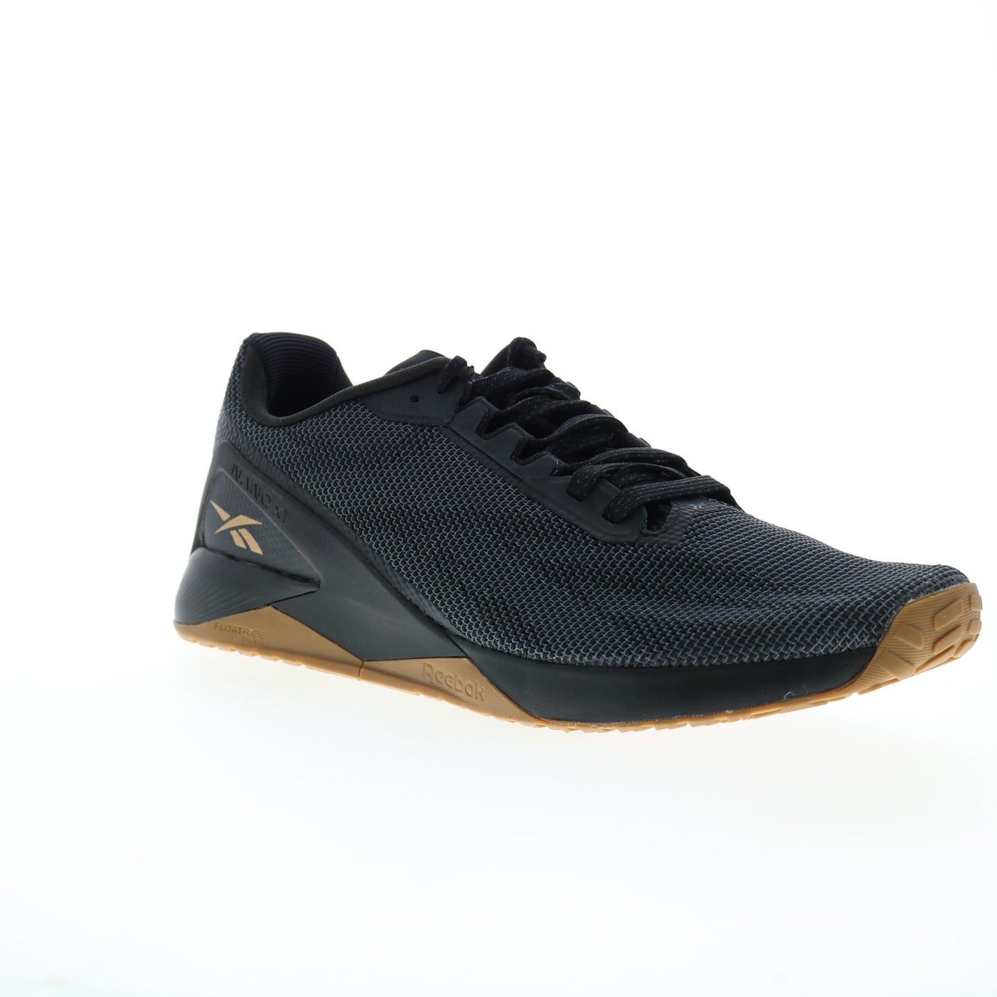 Reebok Nano X1 Grit Mens Black Canvas Lace Up Athletic Cross Training Shoes