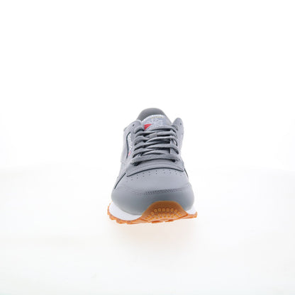 Reebok Classic Leather Mens Gray Leather Lace Up Lifestyle Sneakers Shoes