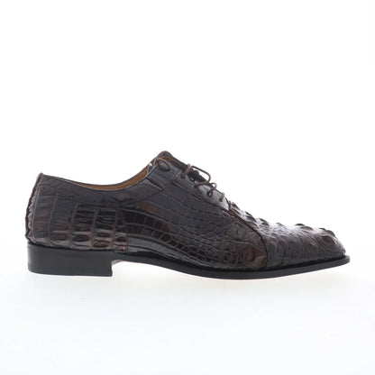 Ferrini HB Alligator Remini Lace Up 3842 155 Mens Brown Oxfords Casual Shoes