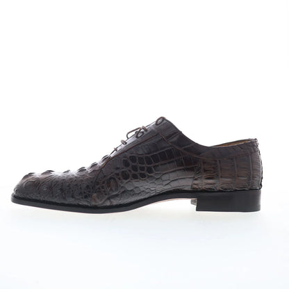 Ferrini HB Alligator Remini Lace Up 3842 155 Mens Brown Oxfords Casual Shoes