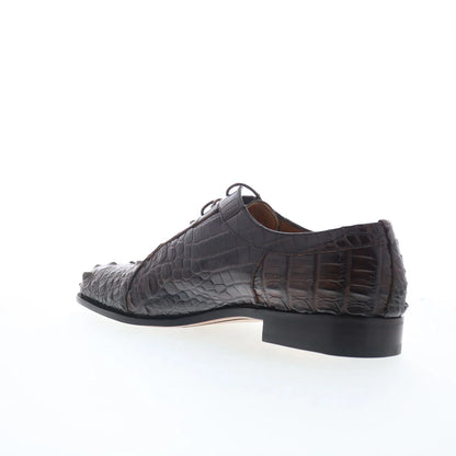Ferrini HB Alligator Remini Lace Up 3842 155 Mens Brown Oxfords Casual Shoes