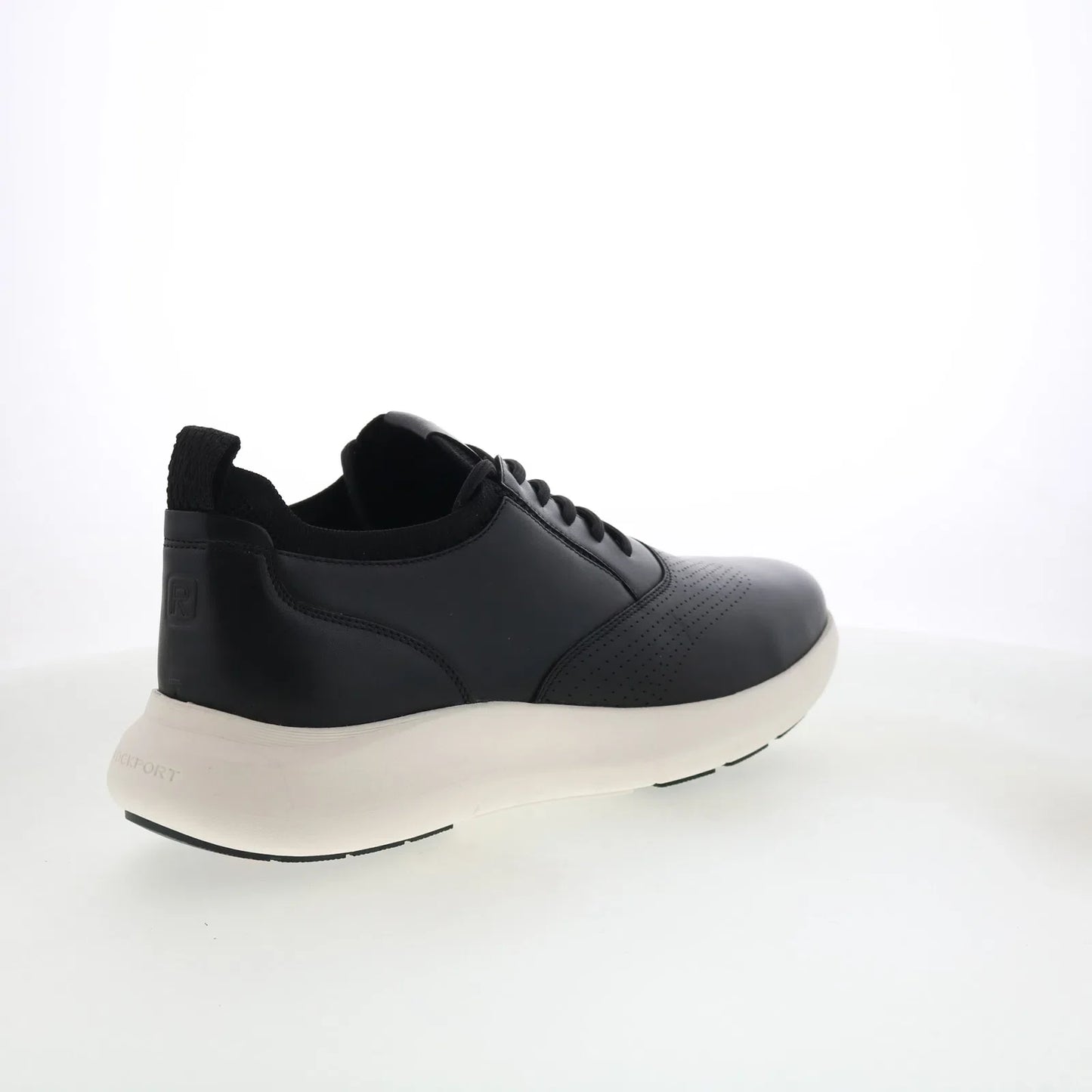 Rockport Jeffson RMJEFFSON Mens Black Wide Leather Lifestyle Sneakers Shoes