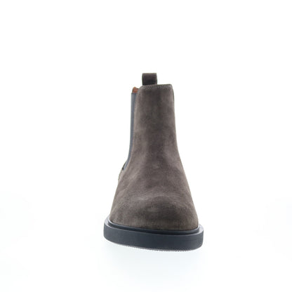 Aquatalia Pietro Waterproof M102829 Mens Gray Suede Slip On Chelsea Boots