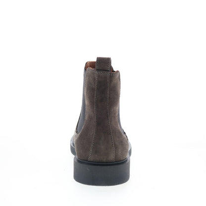 Aquatalia Pietro Waterproof M102829 Mens Gray Suede Slip On Chelsea Boots