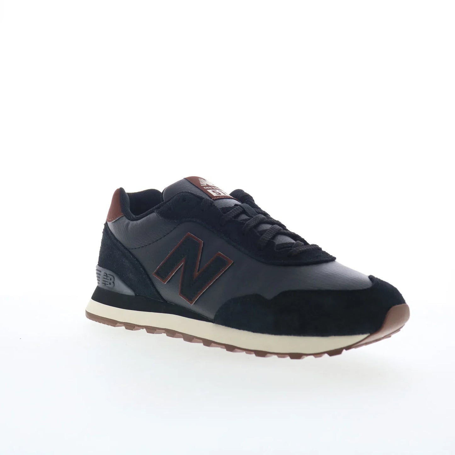 New Balance 515 ML515ADB Mens Black Leather Lace Up Lifestyle Sneakers Shoes