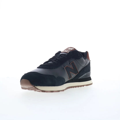 New Balance 515 ML515ADB Mens Black Leather Lace Up Lifestyle Sneakers Shoes