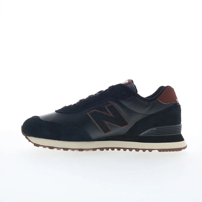New Balance 515 ML515ADB Mens Black Leather Lace Up Lifestyle Sneakers Shoes
