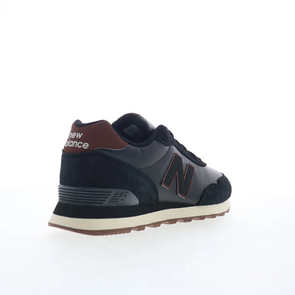 New Balance 515 ML515ADB Mens Black Leather Lace Up Lifestyle Sneakers Shoes