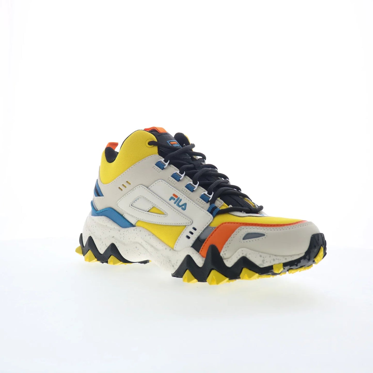 Fila Oakmont TR Mid 1JM01276-725 Mens Yellow Leather Athletic Hiking Shoes