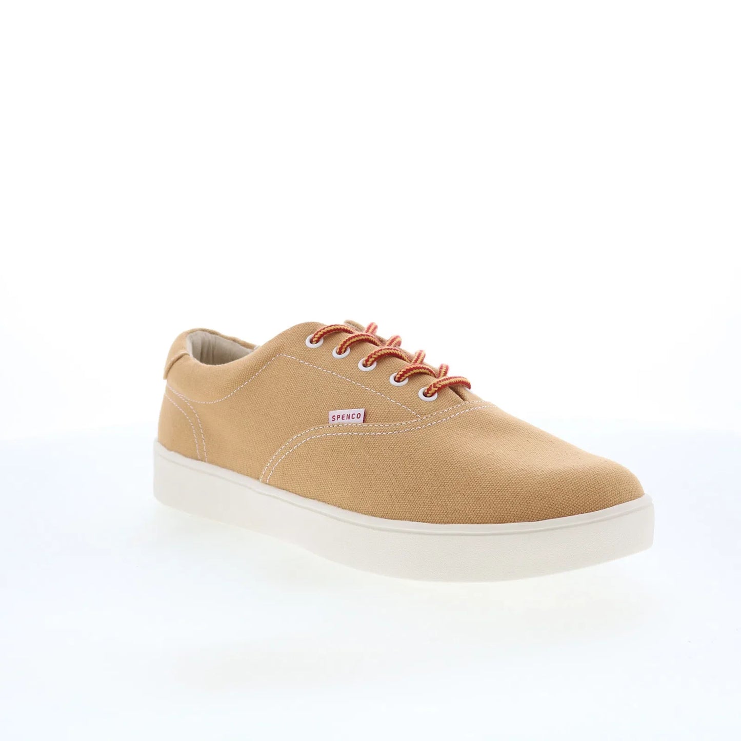 Spenco Pier SP2007WHE Mens Brown Wide Canvas Lifestyle Sneakers Shoes